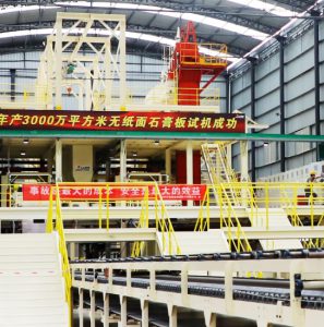 Paperless gypsum board production line