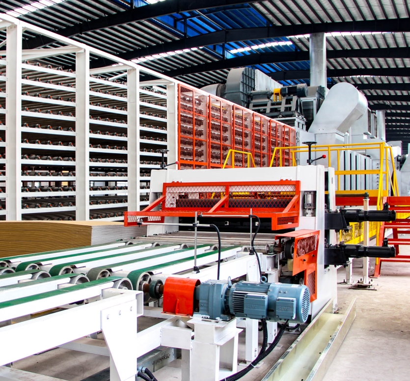 Sistema de secado de la línea de producción de paneles de yeso.